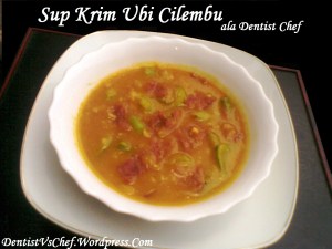 resep sup krim ubi cilembu kuning daging asap