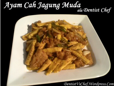 resep ayam jagung muda tumis cah ca