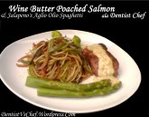 Resep Butter Poached Salmon & Sliced Jalapeno's Aglio Olio Spaghetti