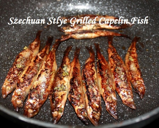 grilled capelin fish egg szechuan stlye