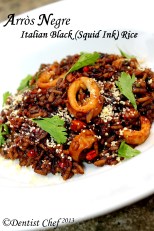 arroz negre italian squid ink rice paella risotto