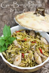 resep tumis bunga pepaya ikan cakalang fufu asap