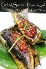 grilled sanma banana leaf recipe fish grill banan leaves