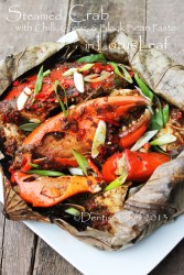 steam crab lotus leaf recipe spicy black bean paste chili garlic sauce