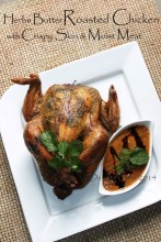 recipe herbs butter roasted chicken crispy skin moist meat