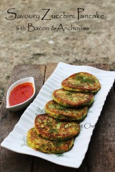 recipe zucchini pancake savoury courgette pancake fritter bacon anchovies zucchini fried