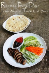 how to make roasted peking duck wrap in pancake hoisin plum scallion spring onion cucumber