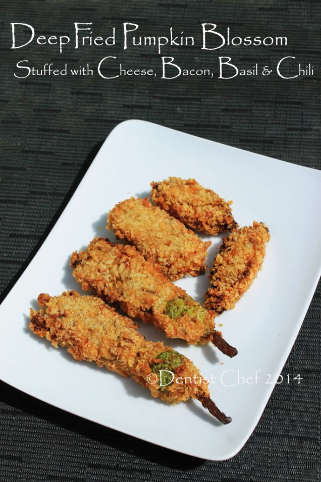 recipe deep fried pumpkin blossom cheese stuffed batterred squash blossom flower