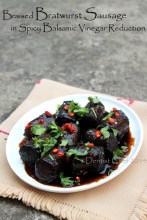 recipe bratwurst sausage braised balsamic vinegar reduction beef sausage grilled