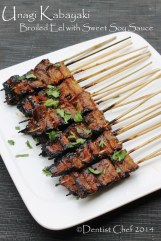 recipe unagi kabayaki japanese style broiled eel bamboo skewer grilled freshwater eel