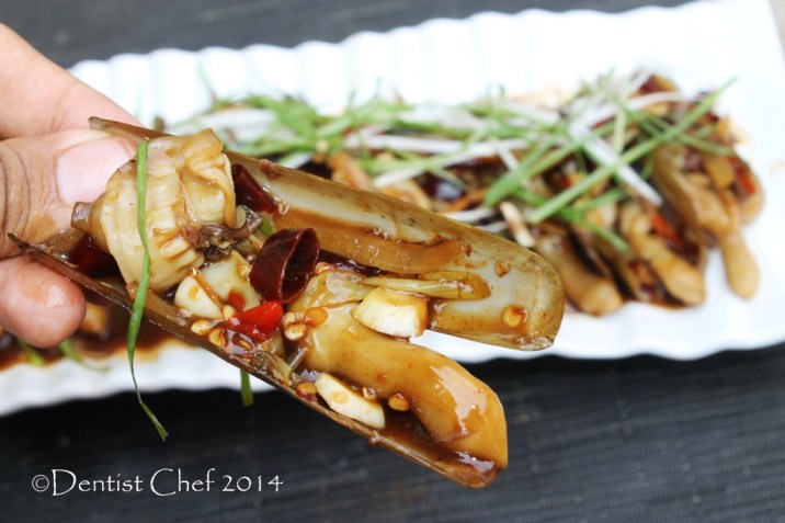 razor clams oyster sauce stir fried with ginger garlic chili pacific razor bamboo clams chinese style