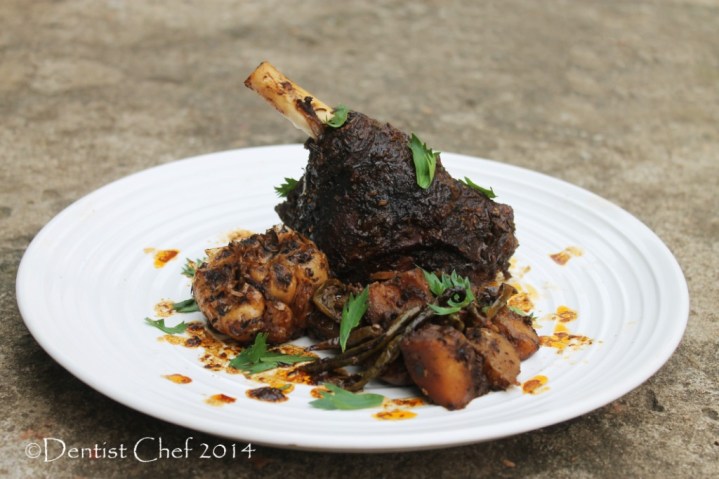 recipe roasted goat leg kid cabrito tender spicy harissa baked oven potato rosemarry