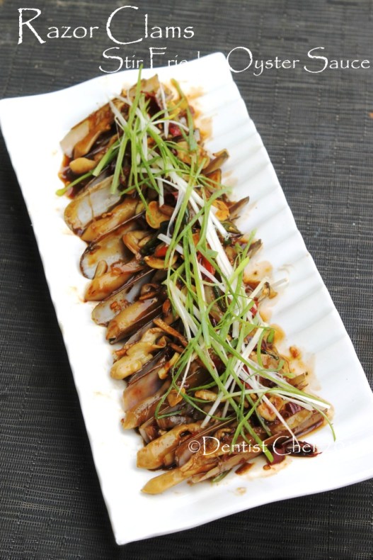 recipe stir fried razor clams oyster sauce bamboo clams jack knive clams garlic ginger chili wok fried recipe