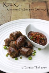 resep kidu kidu batak karo sosis daging babi usus getah gota darah andaliman cabe pork intestine sausage