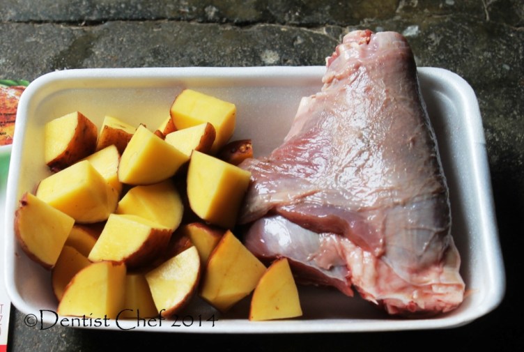 roasted goat leg recipe harissa potato spicy herbs rosemarry thyme baked kid goat