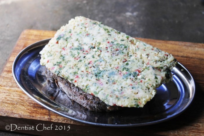 bone marrow crusted beef sirloin steak herbs basil crispy crust striploin chili black angus loin