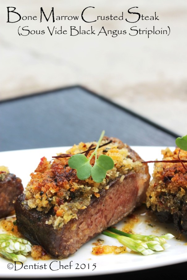 recipe bone marrow crust steak beef sirloin sous vide medium done