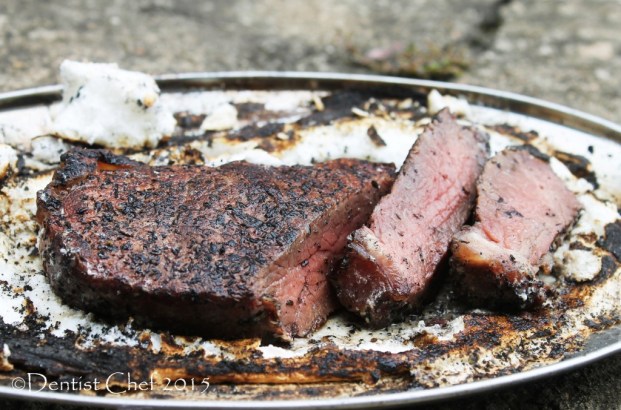 Beef Sirloin baked in salt crust roasted striploin with salt herbs meringue