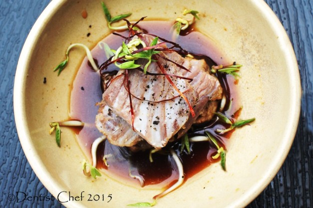 recipe wagyu beef sous vide ponzu soy sauce kobe beef cold appetizer silgochu korean chili thread