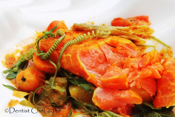 salmon curry sous vide beer cooler recipe saffron marinated coconut milk curried trout fish fillet