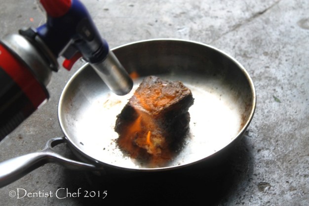 blowtorch seared beef confit de beouf pan fried seared beef cooked in oil