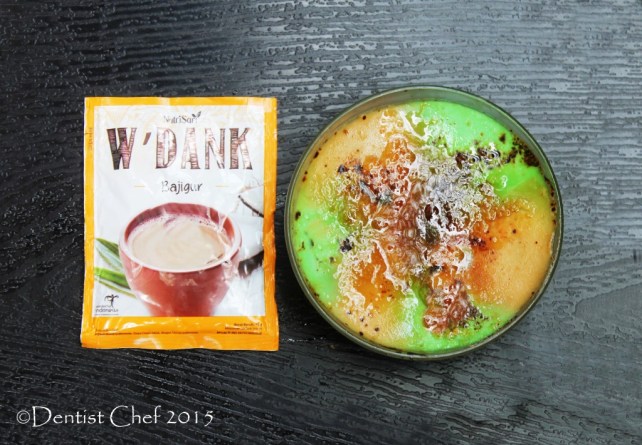 coconut custard pandan creme brule sticky rice pudding blowtorch caramel castor sugar