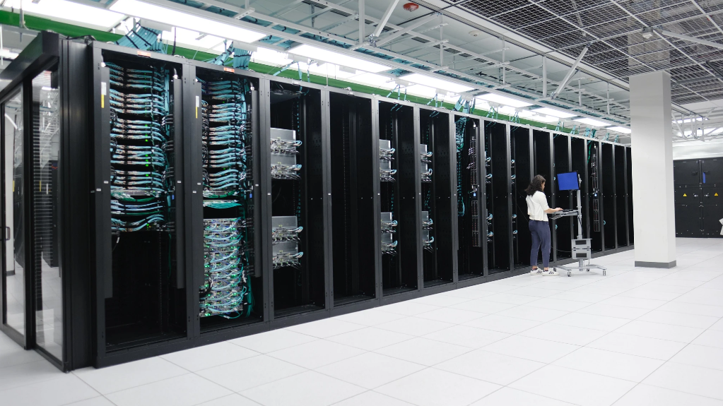 Picture of servers in a data center.