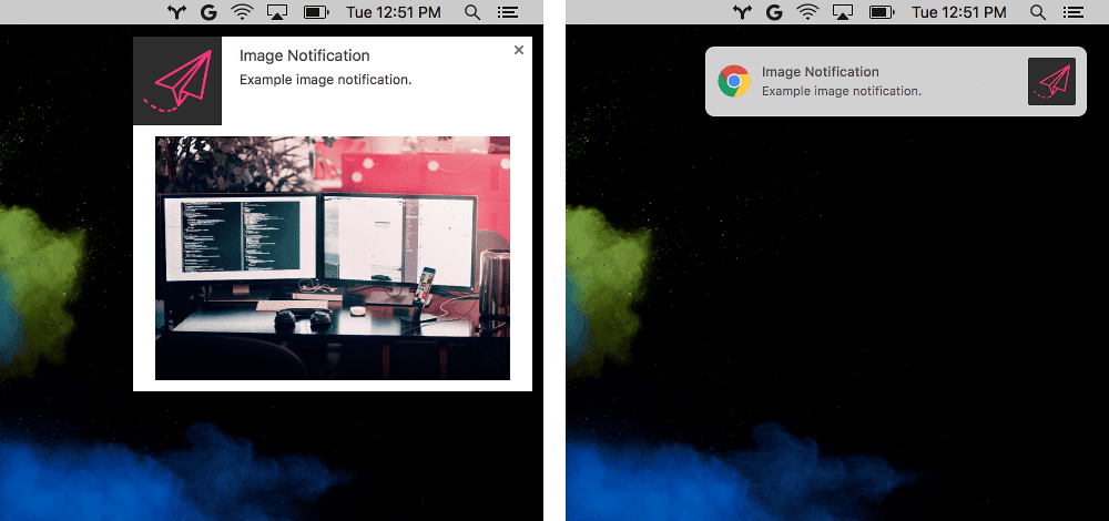 الاختلافات بين النماذج السابقة واللاحقة للنماذج الصورية في واجهة برمجة التطبيقات chrome.notification API