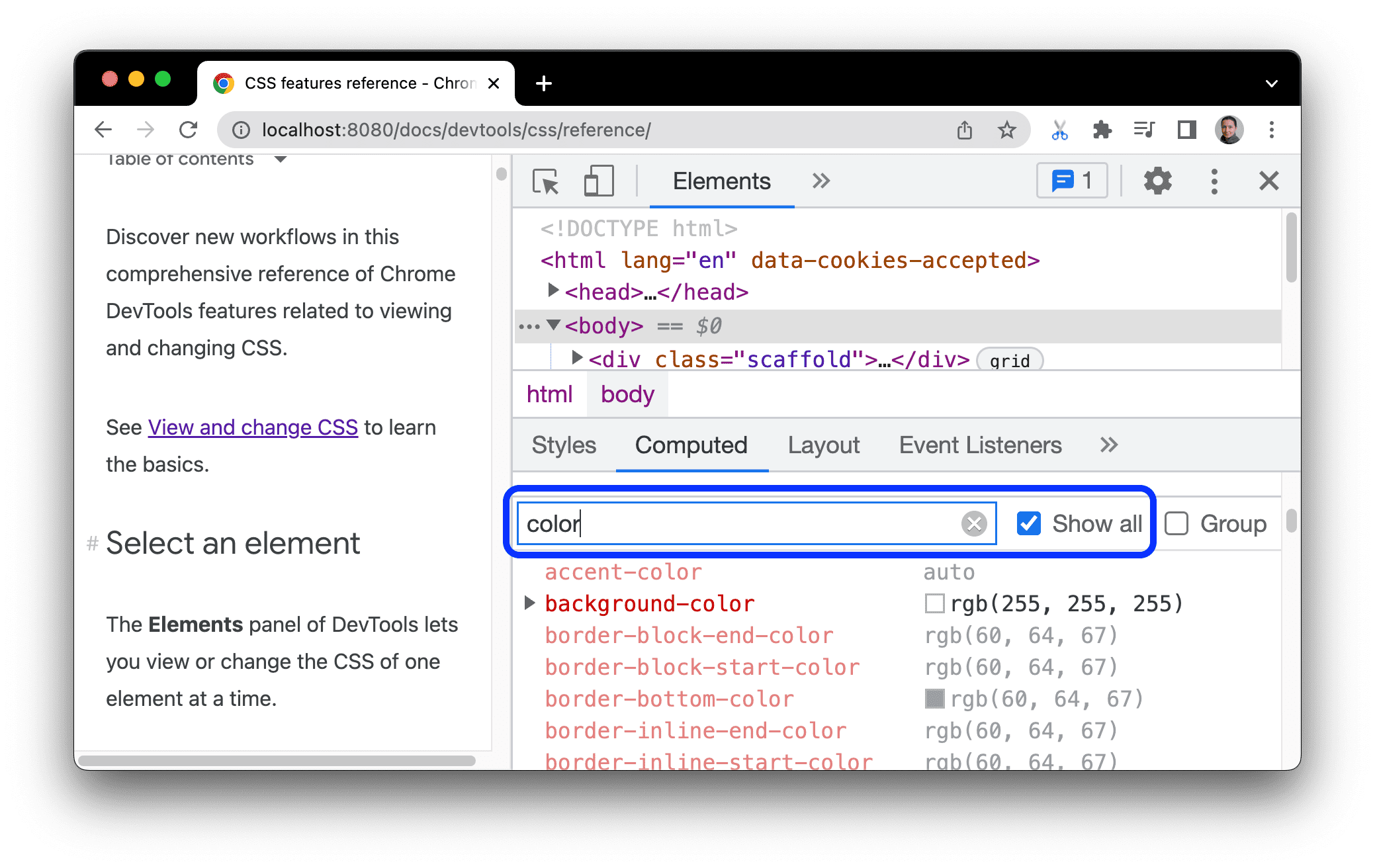 Geerbte Attribute auf dem Tab „Berechnet“ filtern