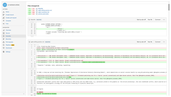 Version control and collaborative editing using a Git repository on Bitbucket.