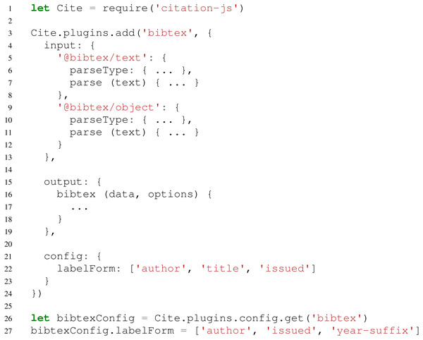 Possible structure of a plugin for BibTeX.