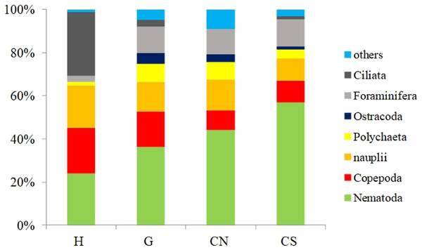 Meiofauna taxonomic composition.