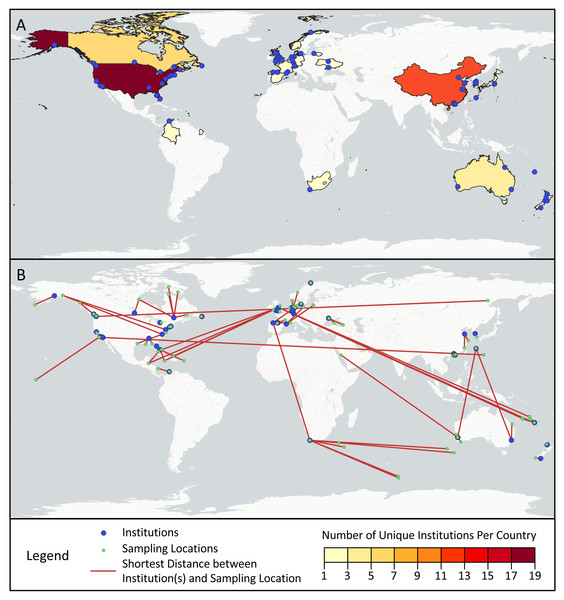 Geographic scope of sampled articles.