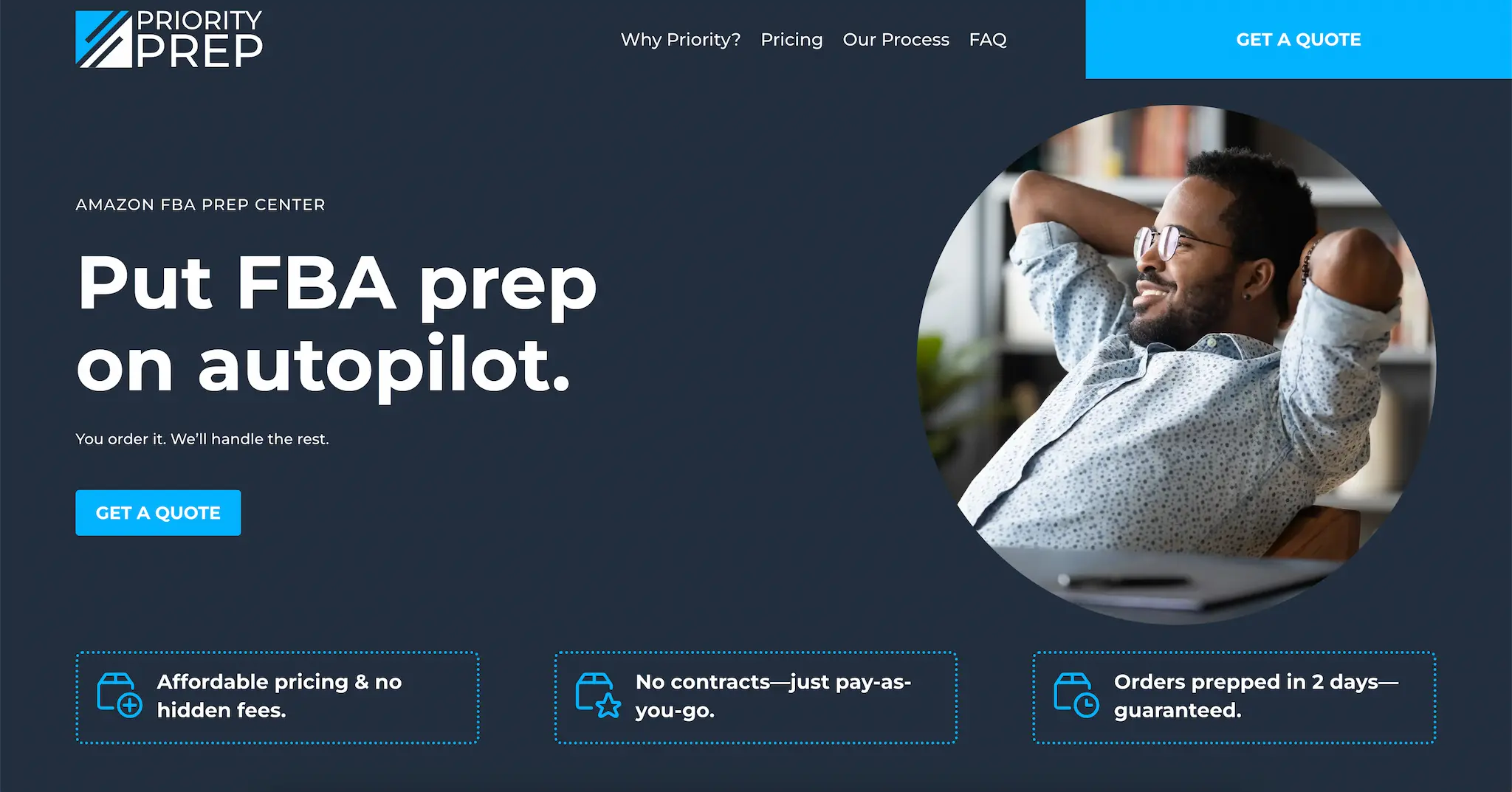 Web design for Priority Prep FBA prep center Web design for Priority Prep FBA prep center