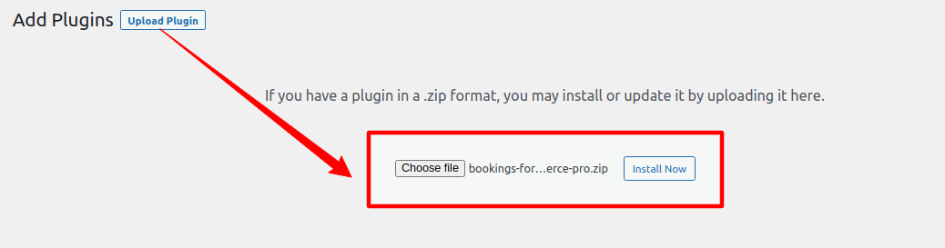 bookings manual installation