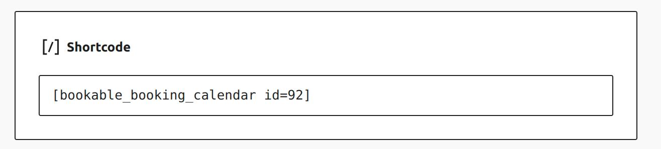 shortcode for global calendar