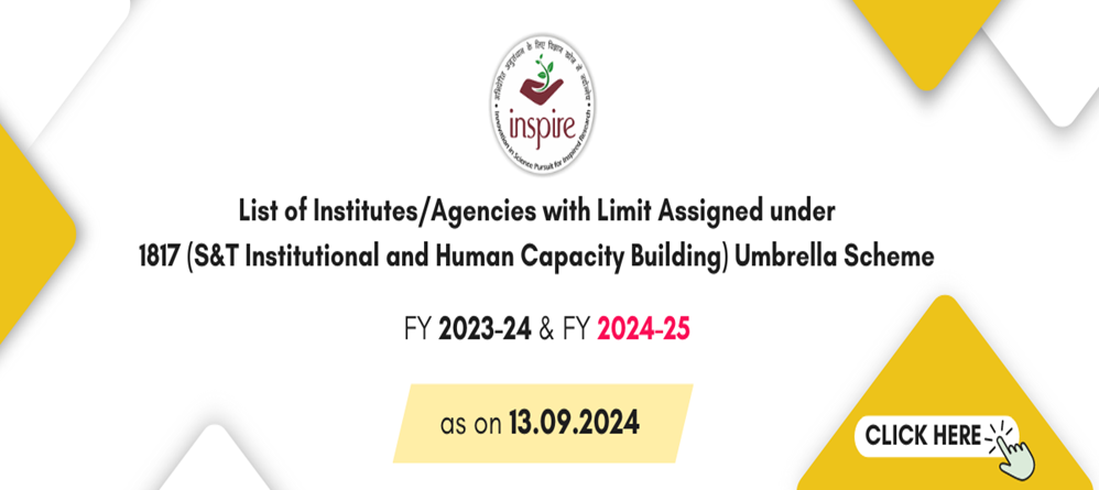 List of Institutes/Agencies with Limit Assigned under 1817 (S&T Institutional and Human Capacity Building) Umbrella Scheme FY 2023-24 & FY 2024-25