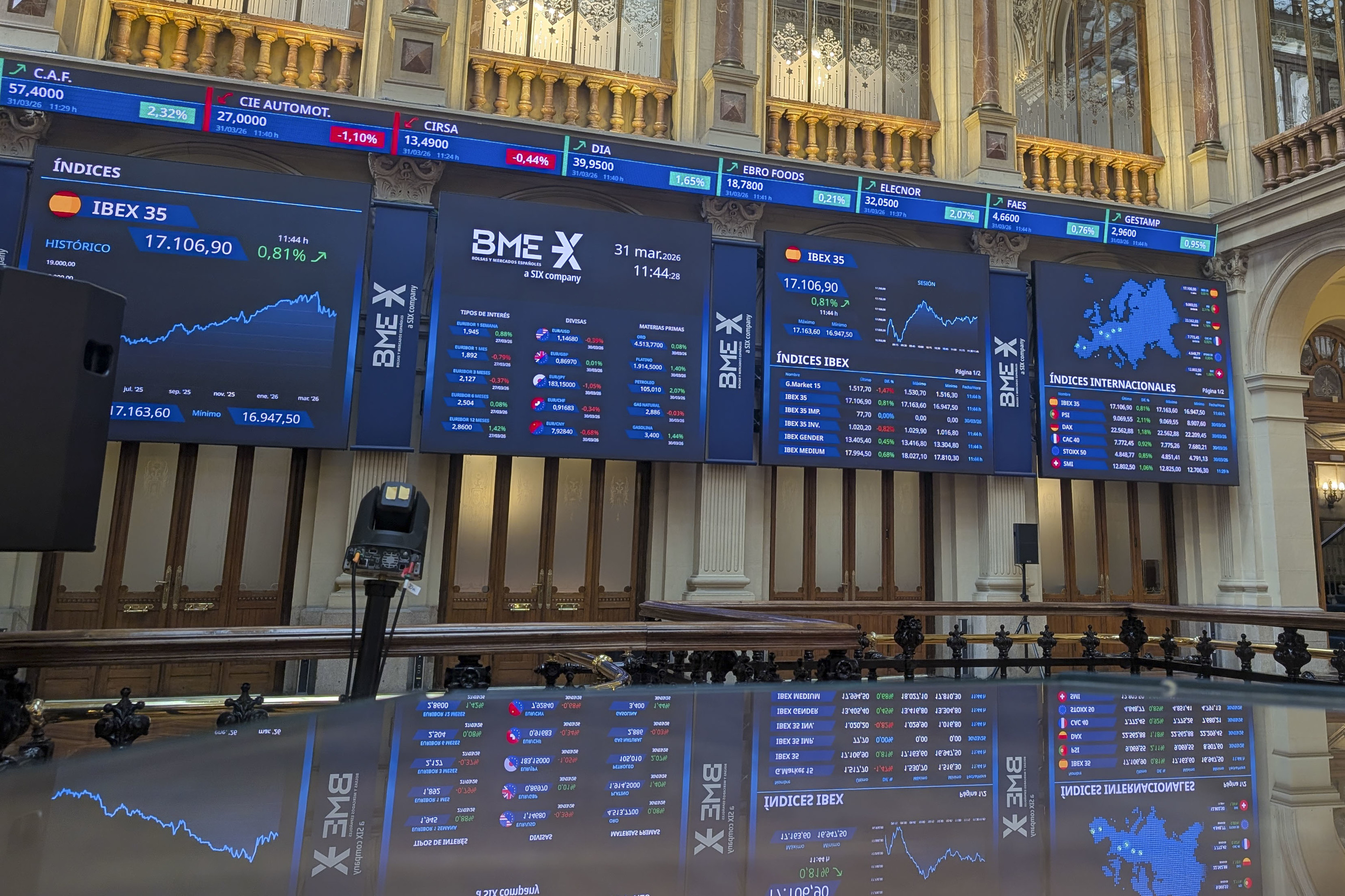 Interior de la Bolsa de Madrid