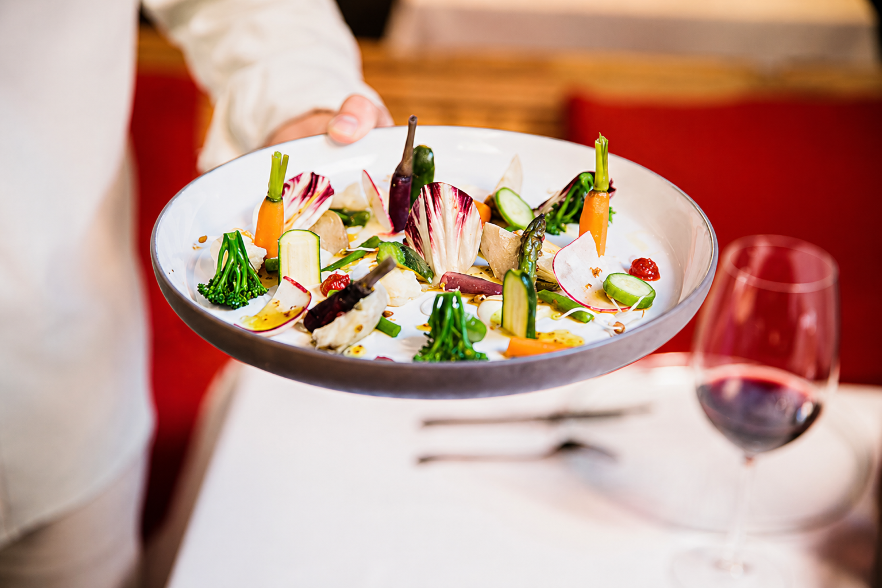 'Gargouillou' con vinagreta de mostaza, en Brasserie Lafayette.