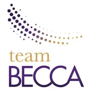 TeamBecca Logo of Team Becca, featuring stylized text with a gradient of purple and gold dots, representing a dynamic and modern brand identity, relevant to ProFusion Web Solutions' digital marketing services.