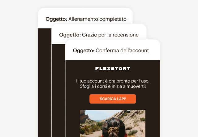 Una serie di email transazionali inviate in diversi punti del Customer Journey.