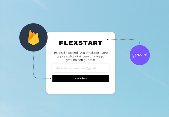 Un modulo di iscrizione email che utilizza le integrazioni Firebase e mixpanel di Mailchimp.