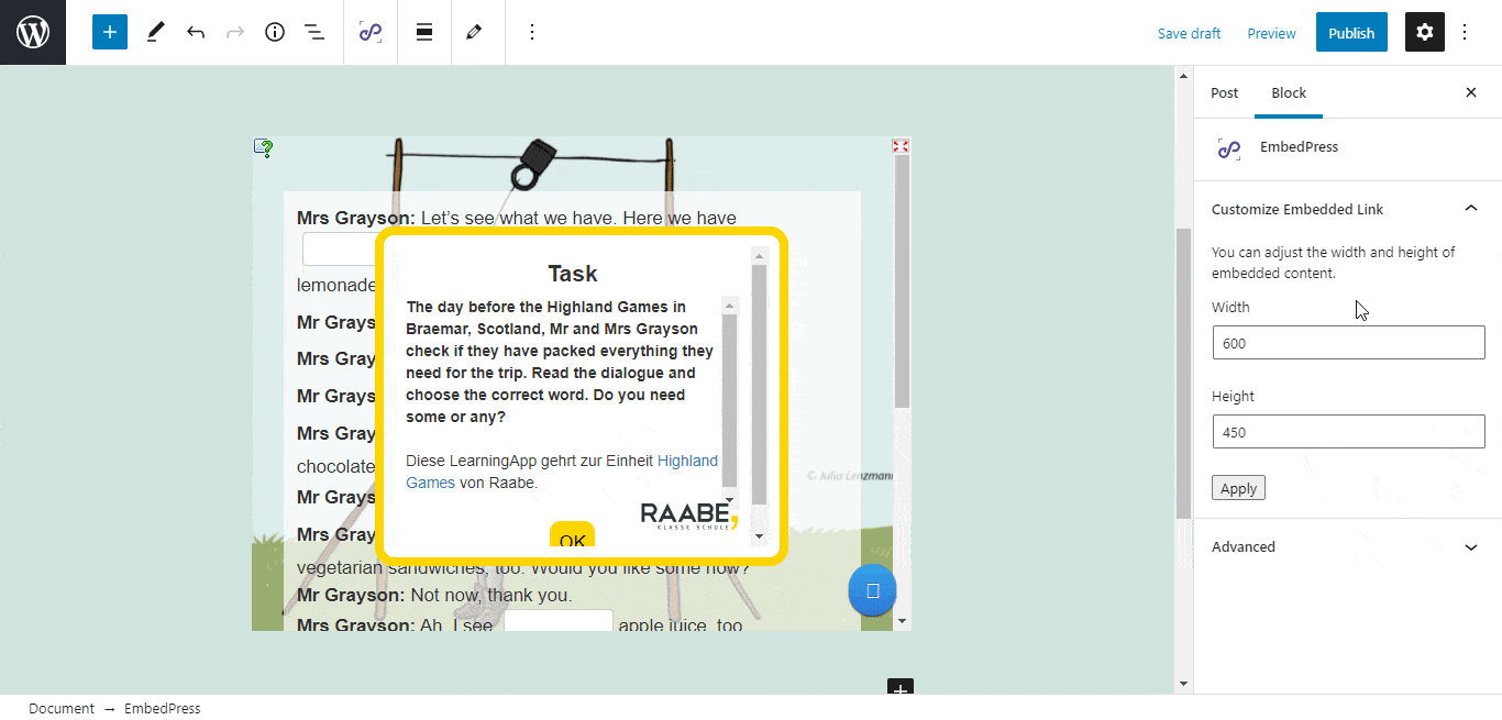 How To Embed LearningApps Apps In WordPress 5 embed LearningApps apps