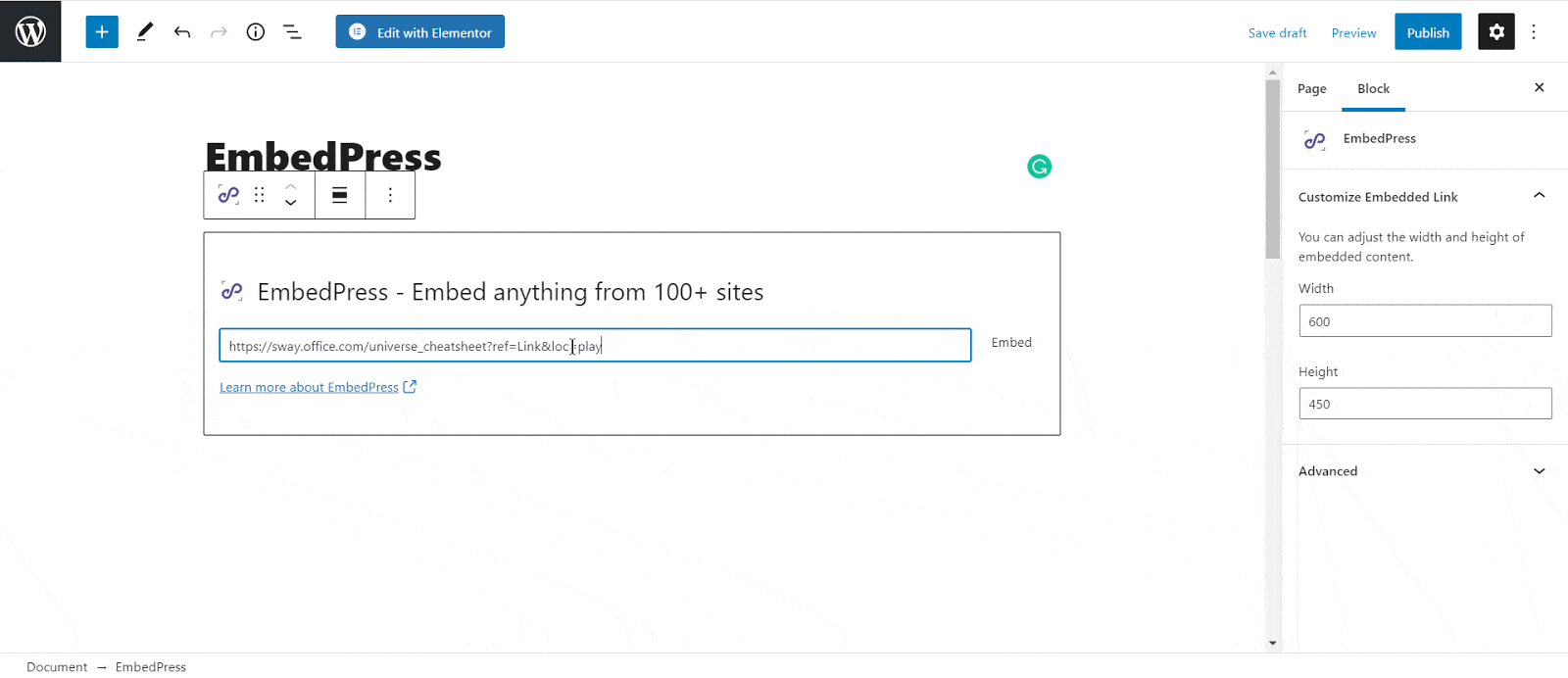 How To Embed Sway In WordPress With EmbedPress 6 Embed Sway