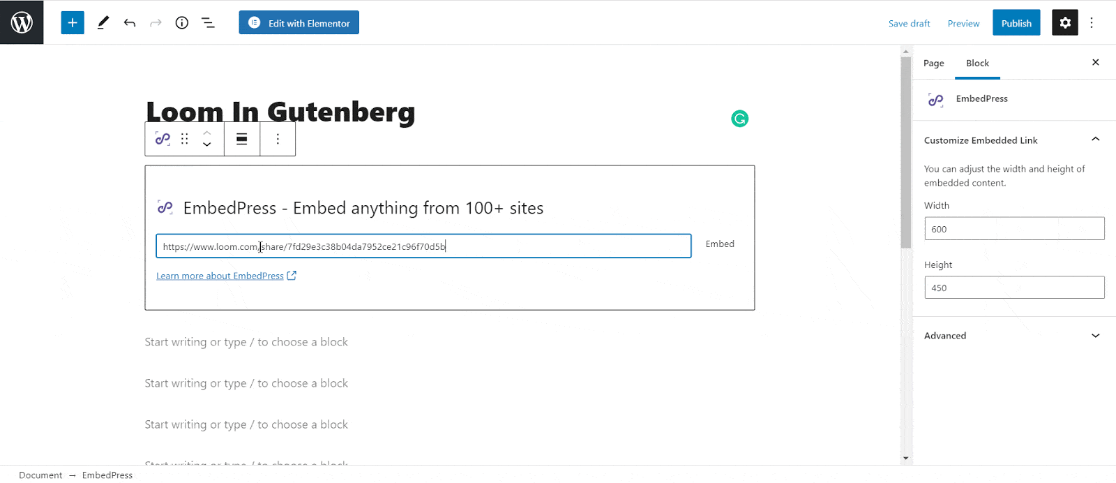 How To Embed Loom In WordPress With EmbedPress 5 embed loom