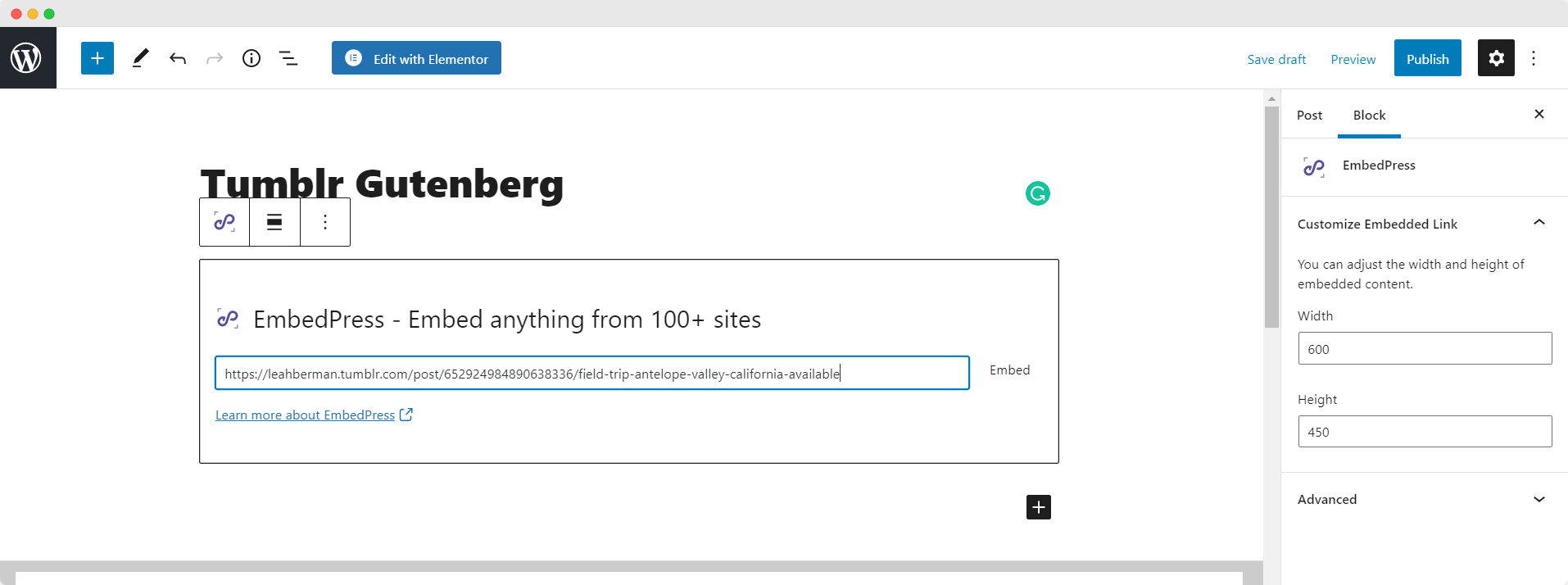 How To Embed Tumblr In WordPress With EmbedPress 7 embed tumblr