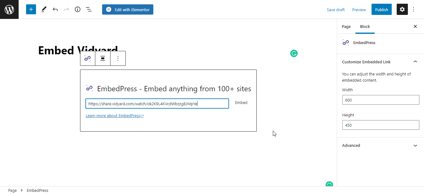 HOW TO EMBED VIDYARD VIDEOS IN WORDPRESS WITH EMBEDPRESS 4 Embed Vidyard