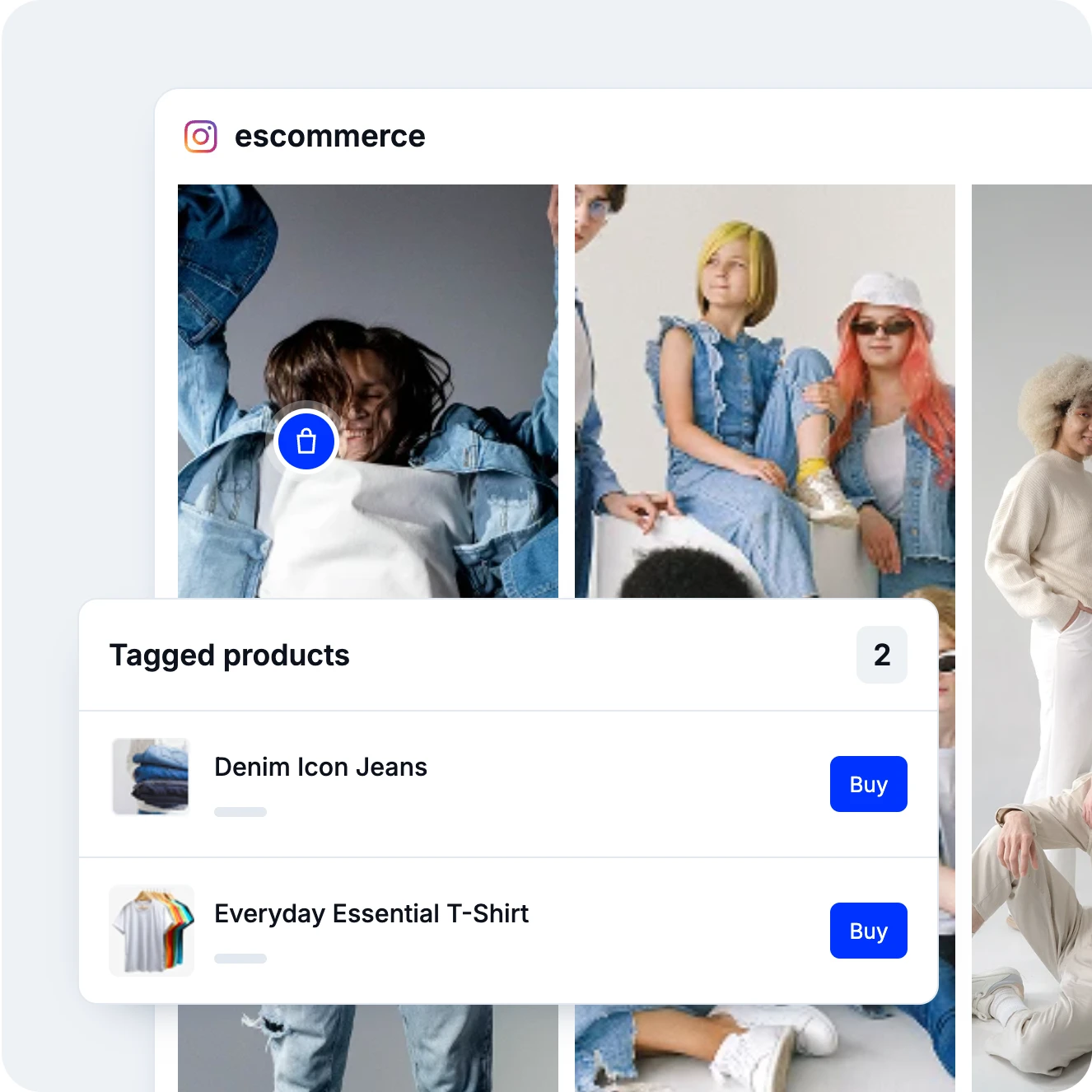 Shoppable AI UGC widgets with product links