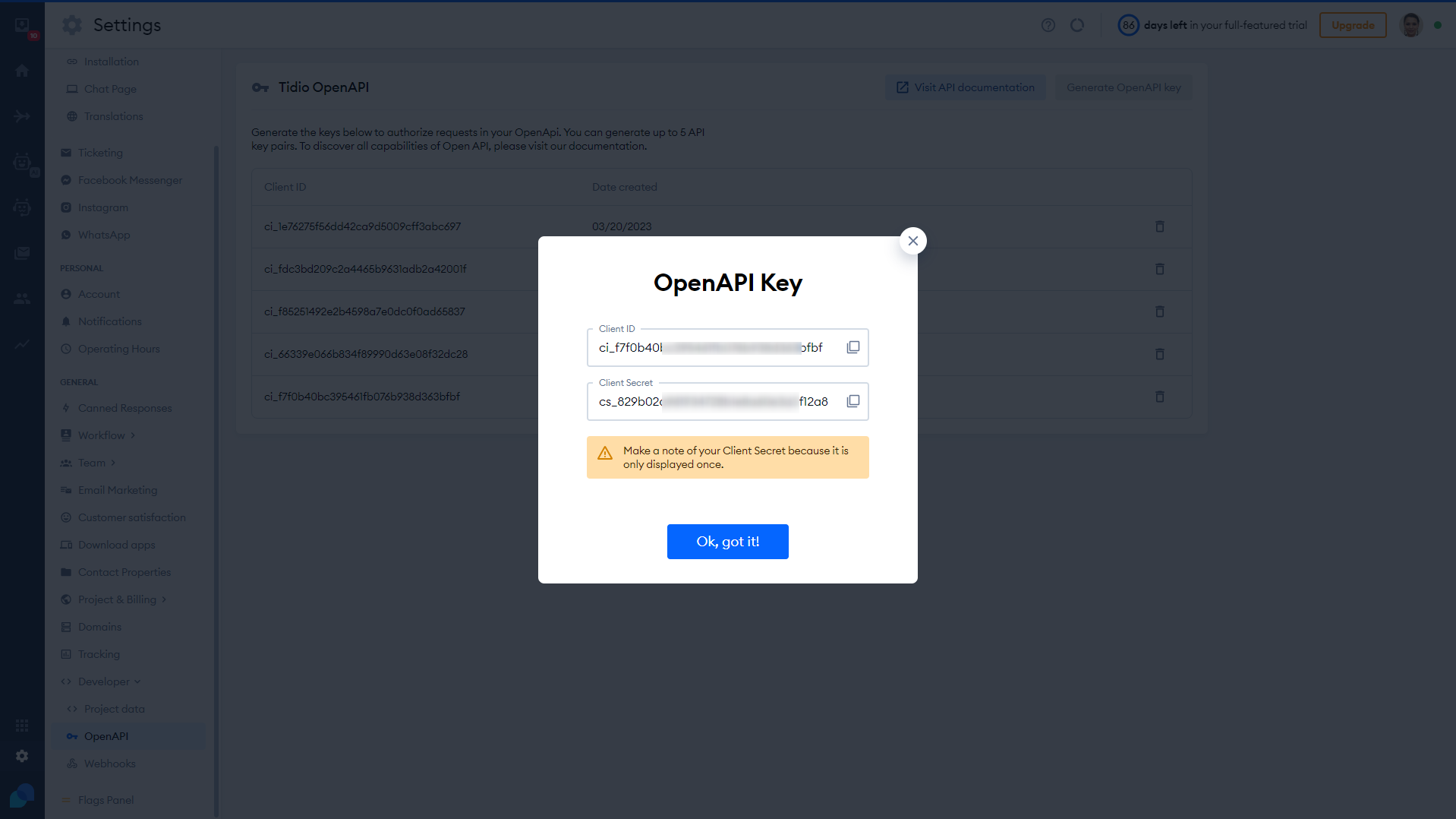 Copy a and save the pair of Keys