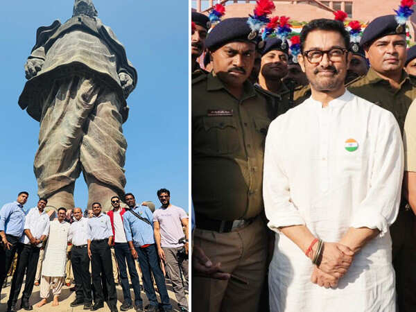 In Pics : Aamir Khan pays tribute at Statue of Unity on Republic Day